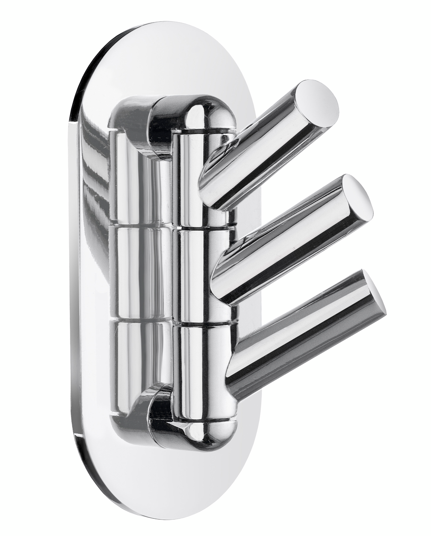 Kolmoiskoukku Beslagsboden kääntyvä BK1023 tarrakiinnitteinen kiillotettu rst