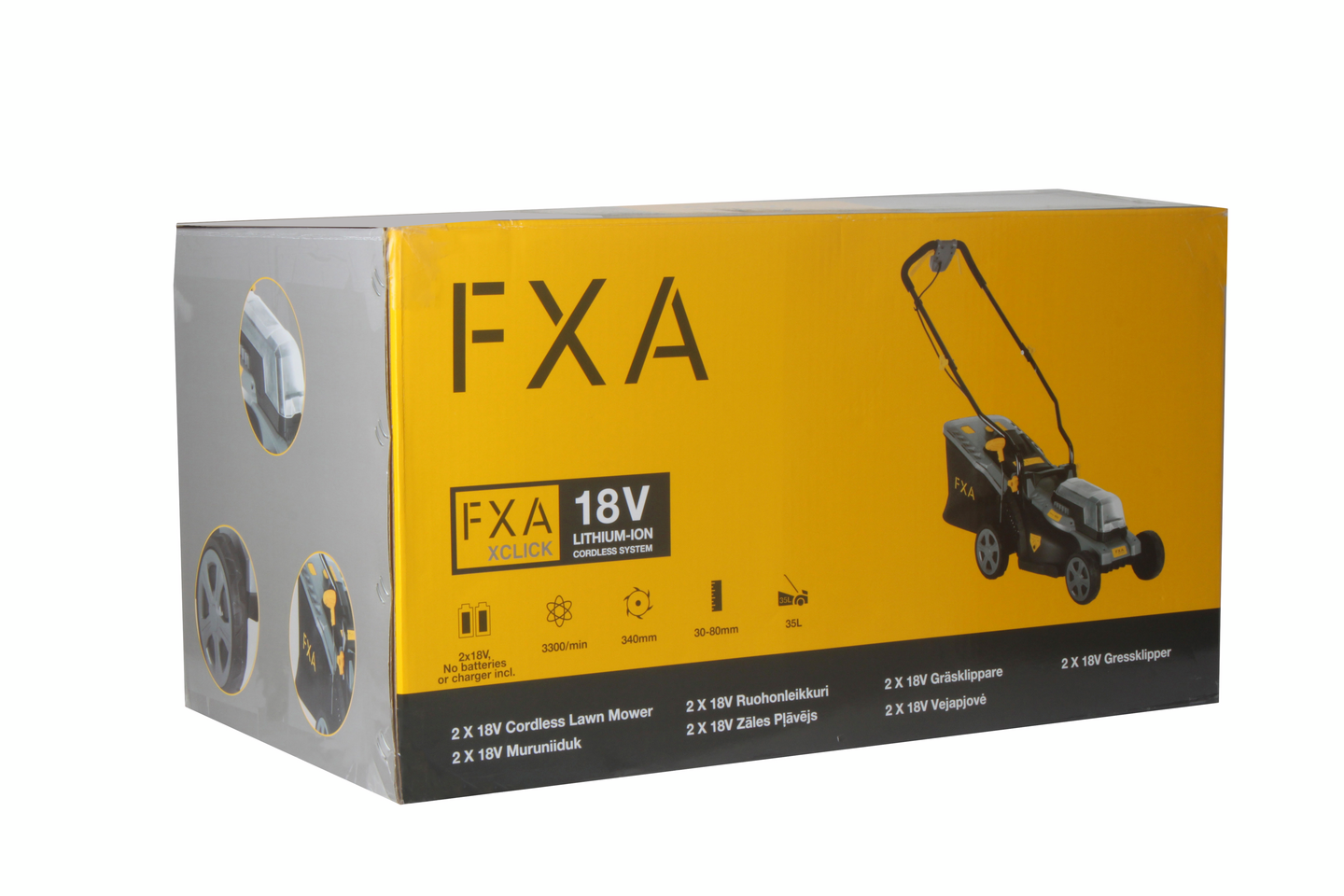 Akkuruohonleikkuri FXA 2x18V XCLICK 34cm runko