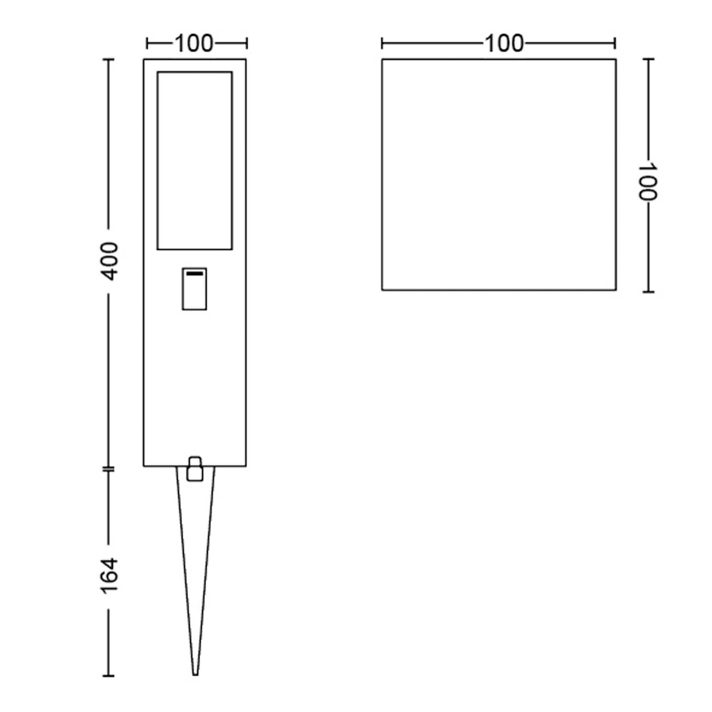 Ulkopylväsvalaisin Philips Hue Impress pieni musta