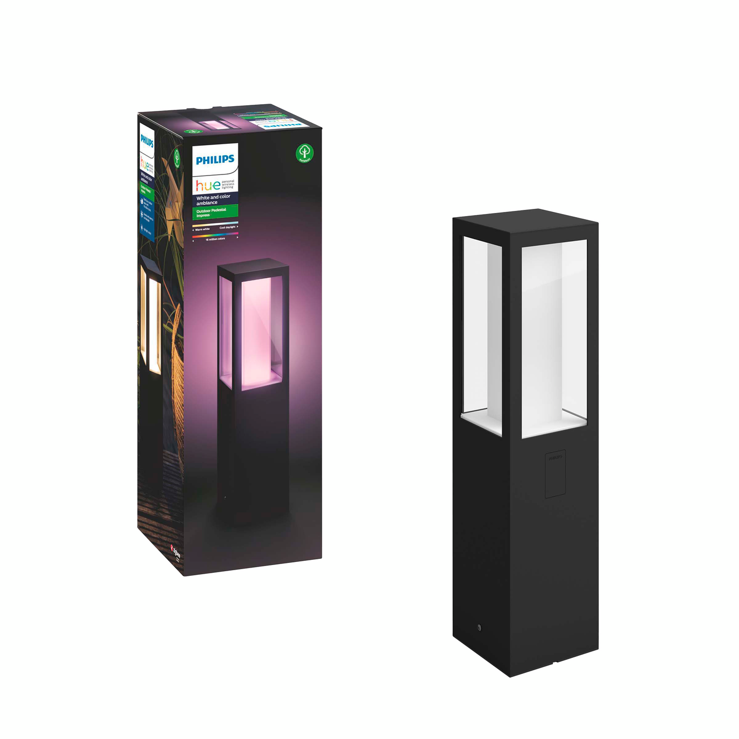 Ulkopylväsvalaisin Philips Hue Impress pieni musta