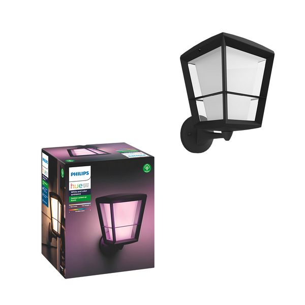 Ulkoseinävalaisin Philips Hue Econic musta ylös