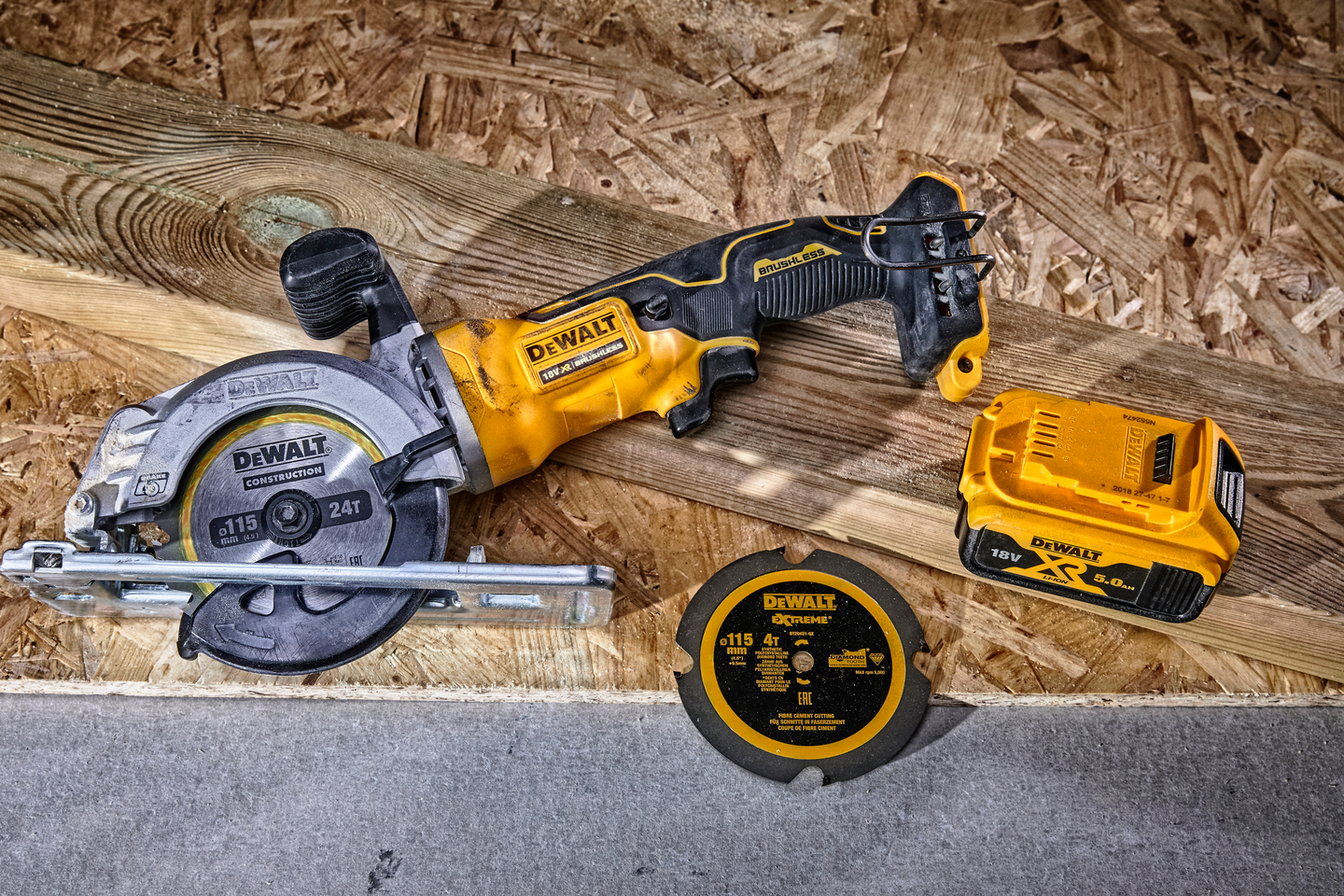 Pyörösaha DeWalt DCS571NT 18V XR 115mm runko TSTAK