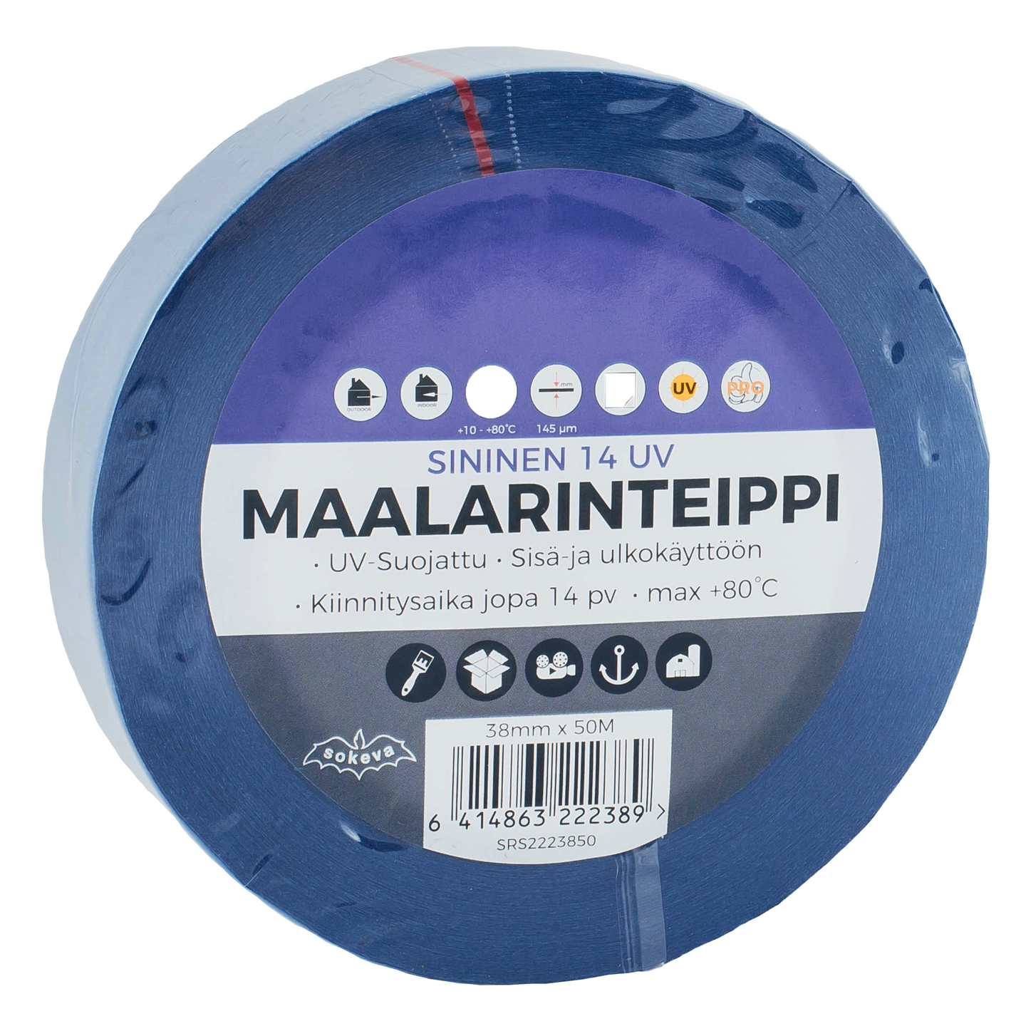 Maalarinteippi 14 UV 38mmx50m sininen