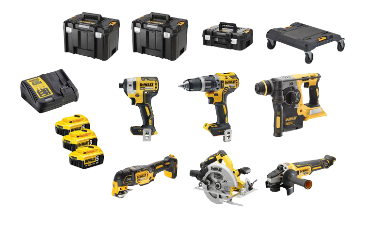 Akkukonesarja DeWalt DCK685P3T 18V XR 6 konetta 3 x 5Ah