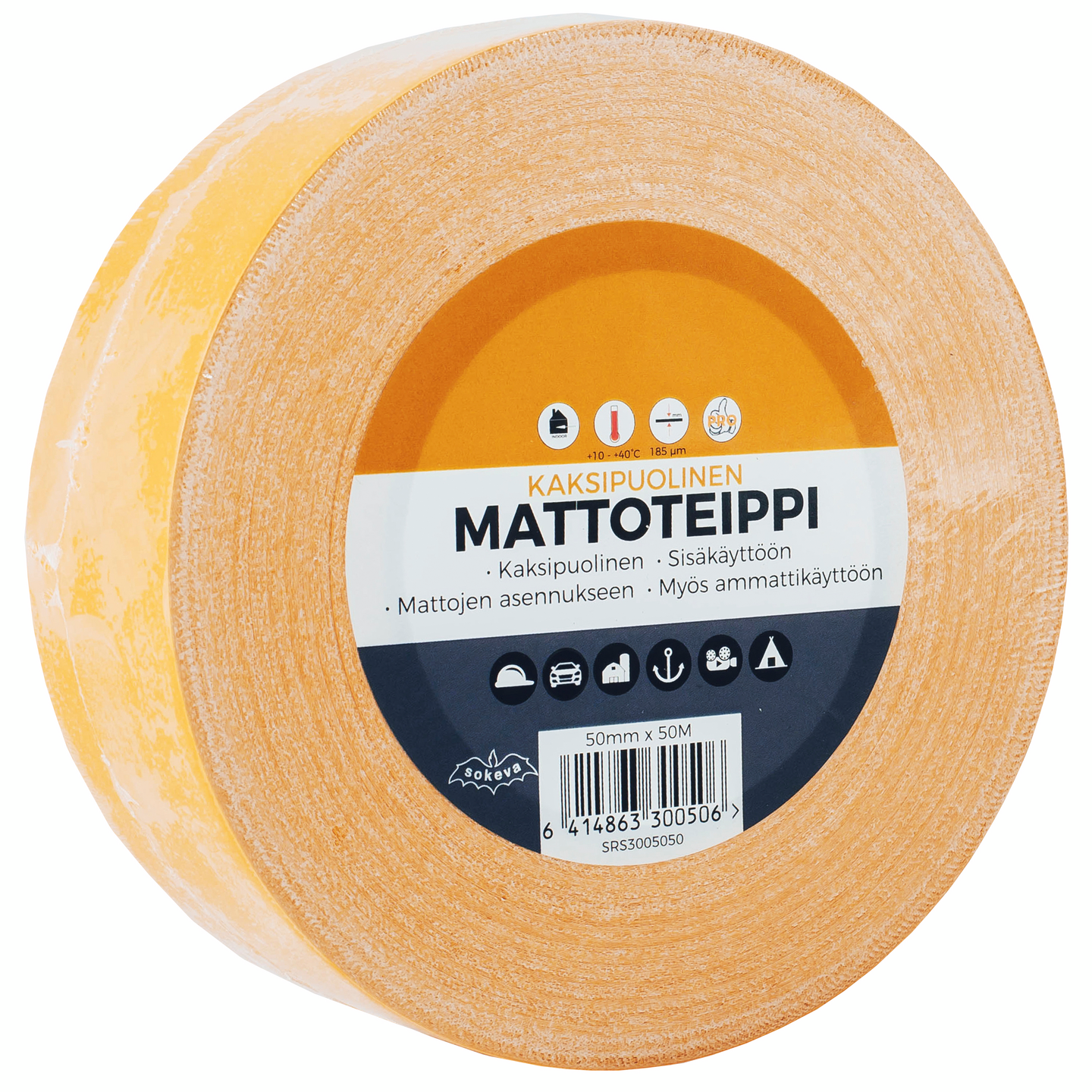 Mattoteippi 2-puoleinen 50mmx50m