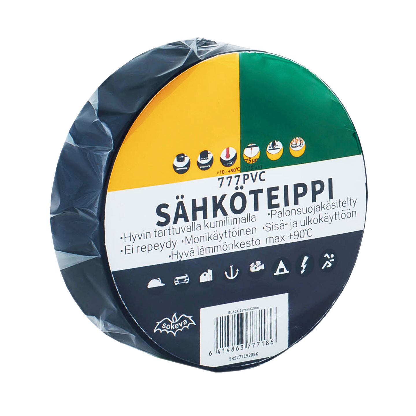 Sähköteippi 19mmx20m valkoinen