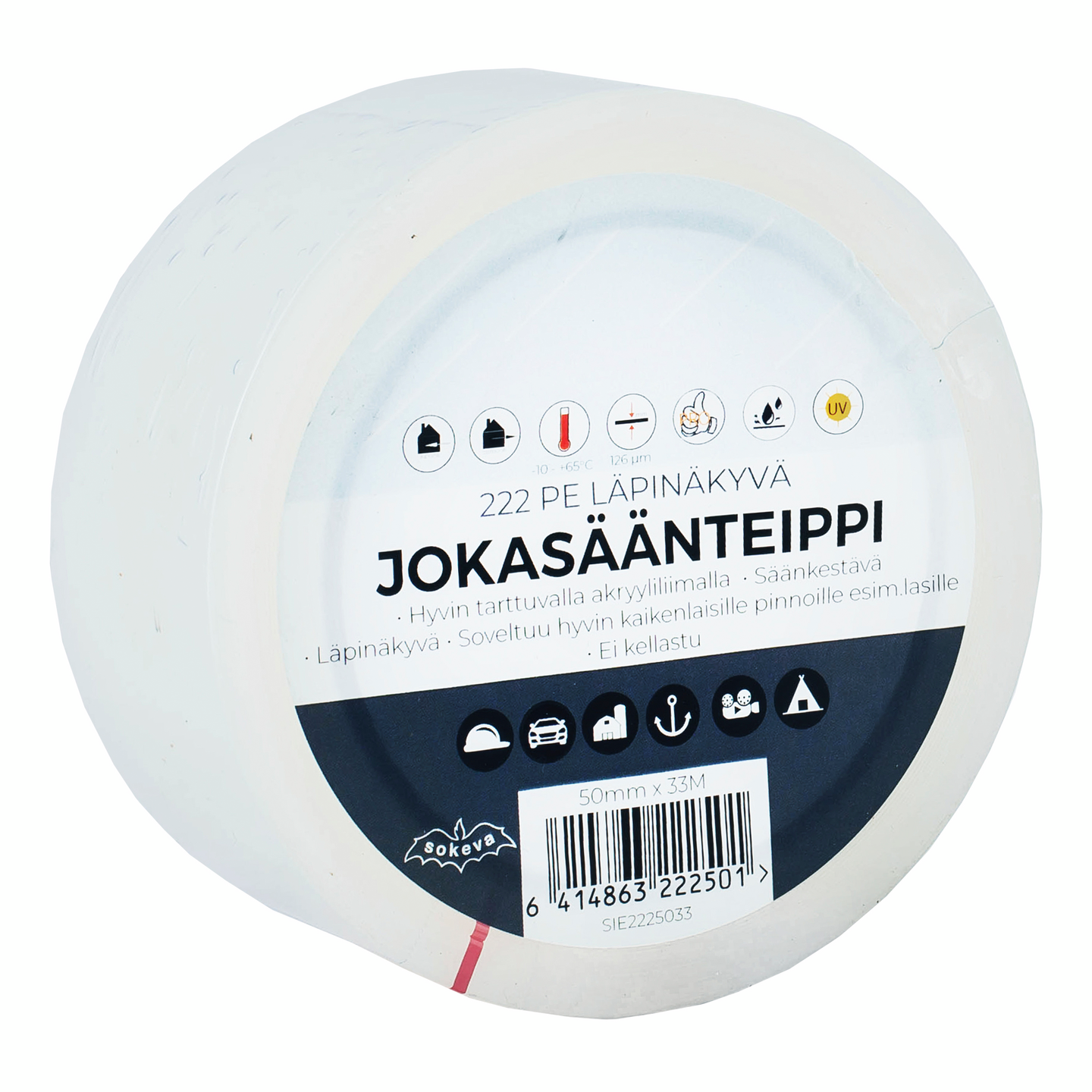 Jokasään korjausteippi 50mmx33m läpinäkyvä