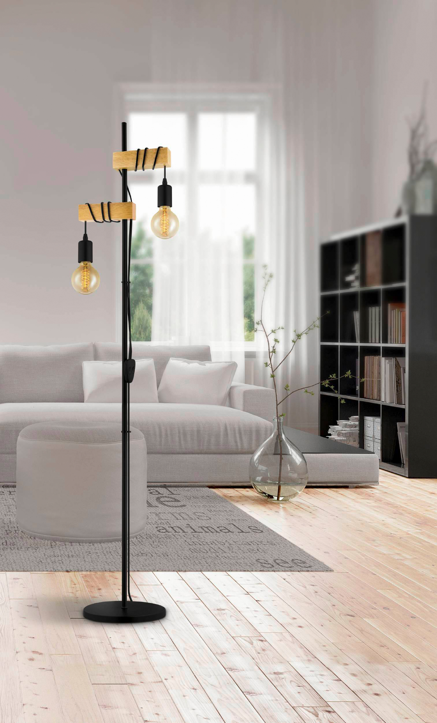 Lattiavalaisin EGLO Townshend 2x10W E27