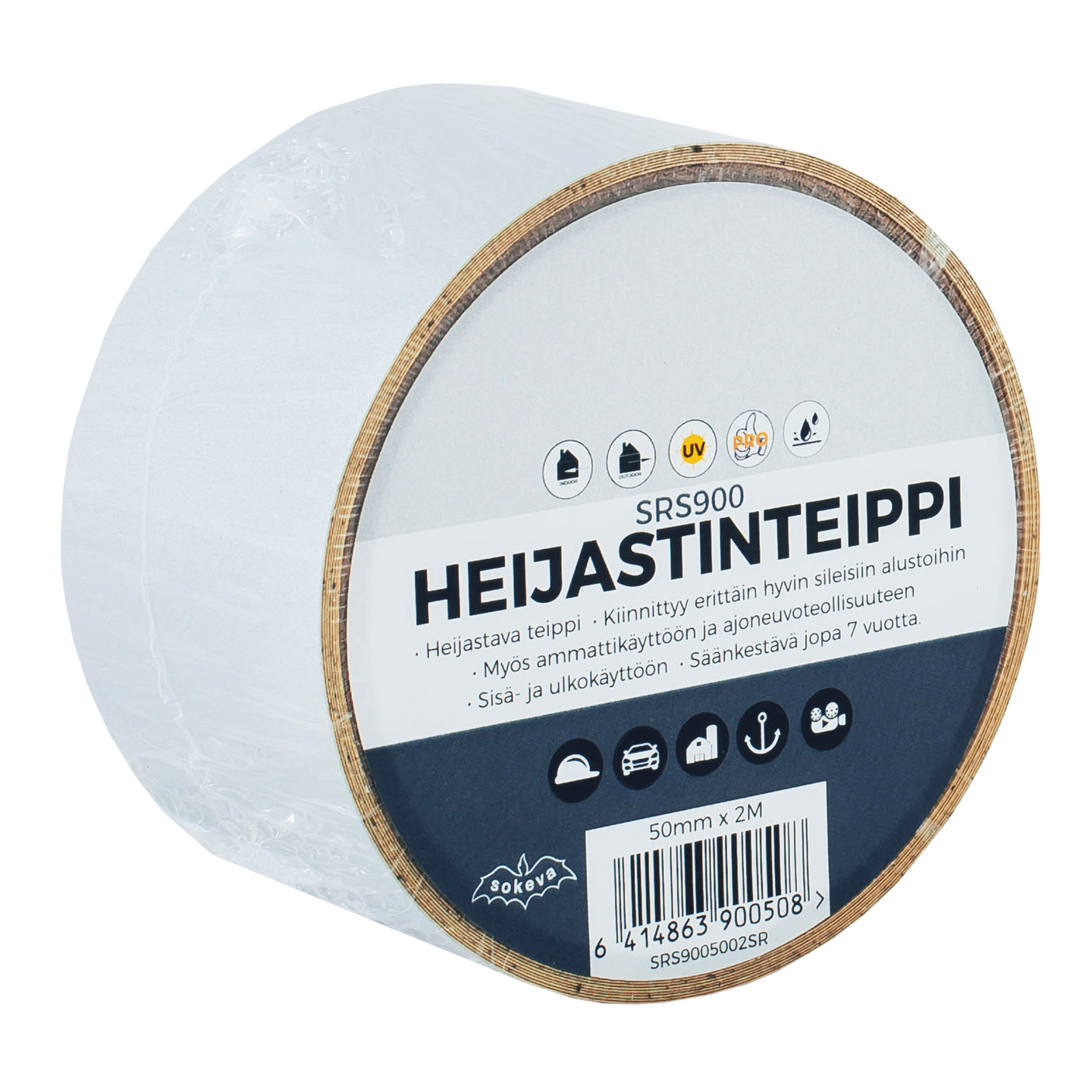 Heijastinteippi 50mmx2m hopea