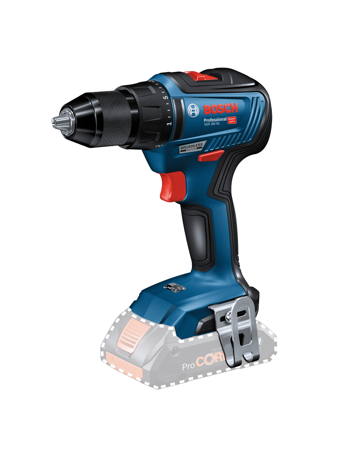 Akkuporakone Bosch GSR 18V-55 2x5,0Ah L-Case