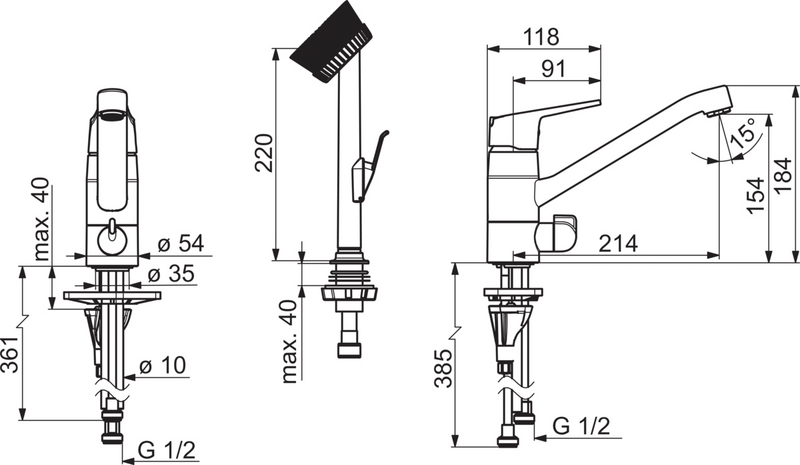 Aputilahana Oras 1829G Vega pesukoneventtiili kuraharja