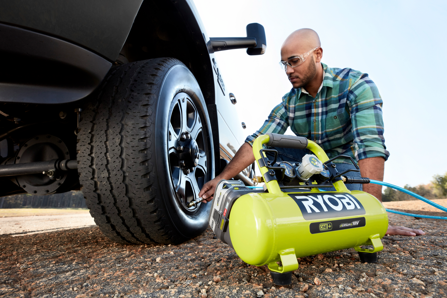 Akkukompressori Ryobi R18AC-0 18V ONE+ ei akkua
