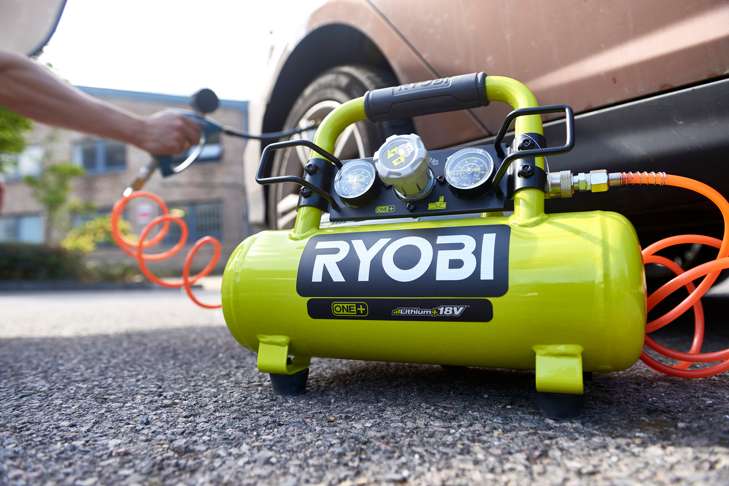 Akkukompressori Ryobi R18AC-0 18V ONE+ ei akkua