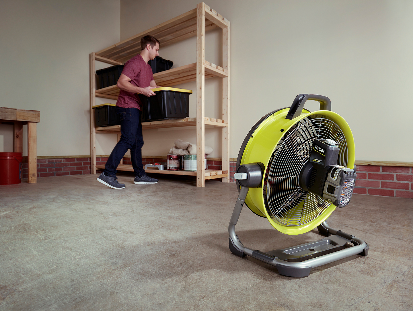 Akkutuuletin Ryobi R18F5-0 18V ONE+ ei akkua 45cm