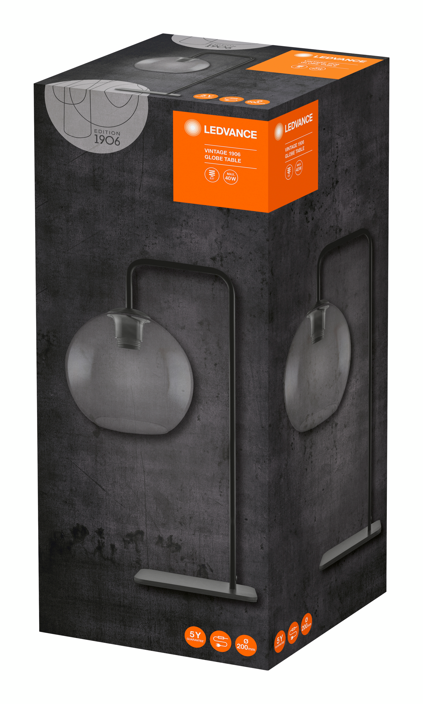 Pöytävalaisin LEDVANCE Vintage Edition 1906 Globe Table 320x200x560 savu