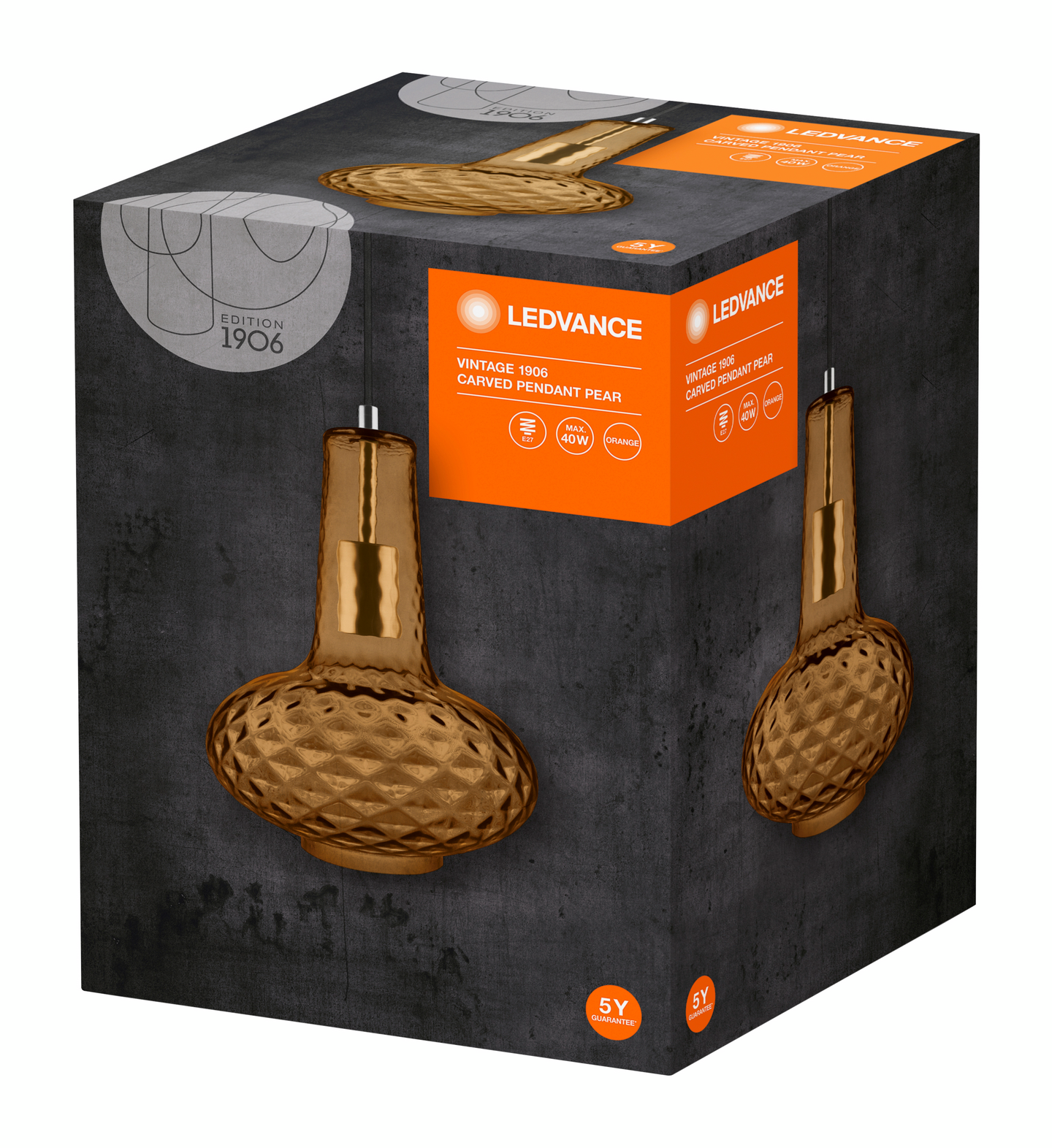 Riippuvalaisin LEDVANCE 1906 Carved Pendant Pear oranssi