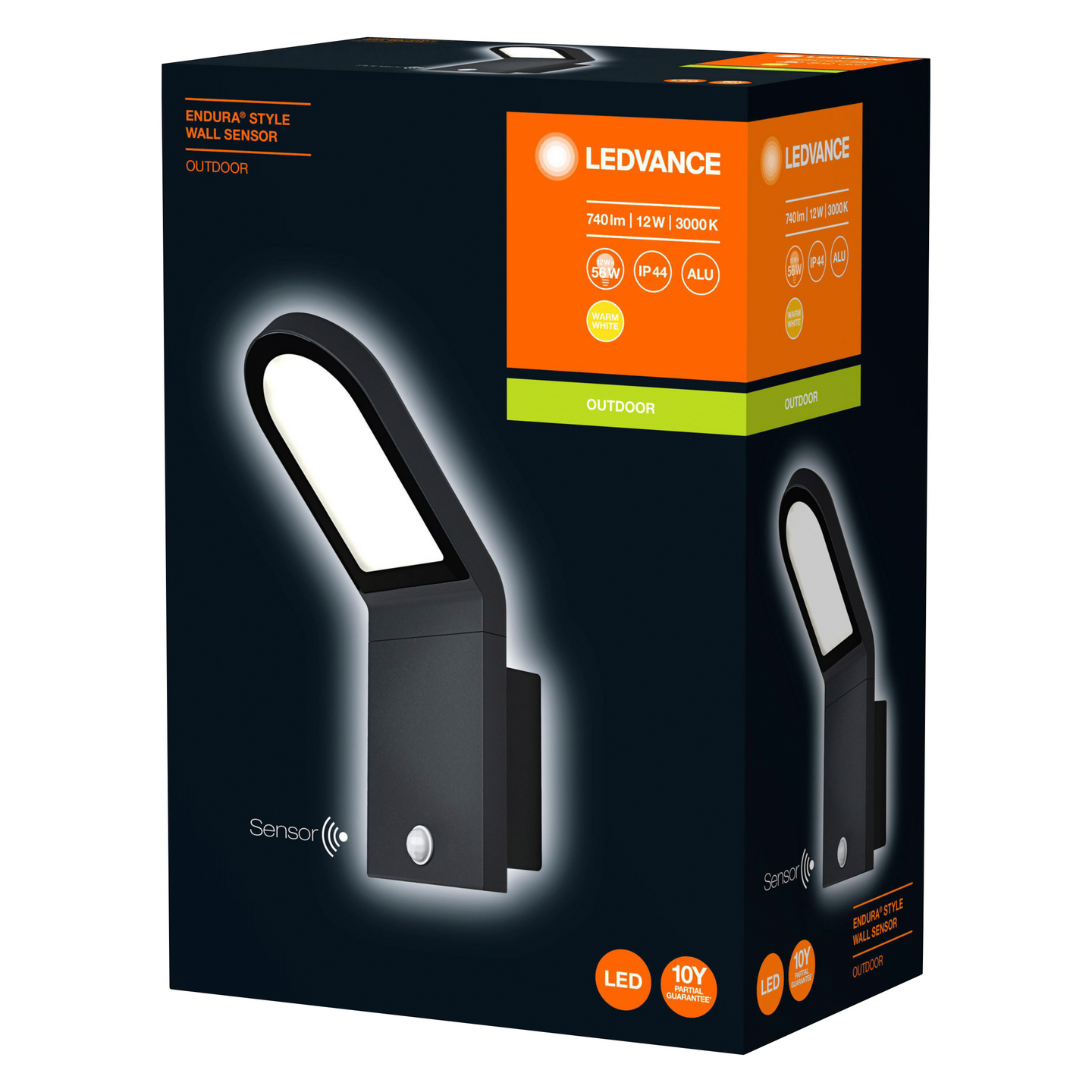 Ulkoseinävalaisin LEDVANCE Endura Style Wall Sensor 740lm harmaa