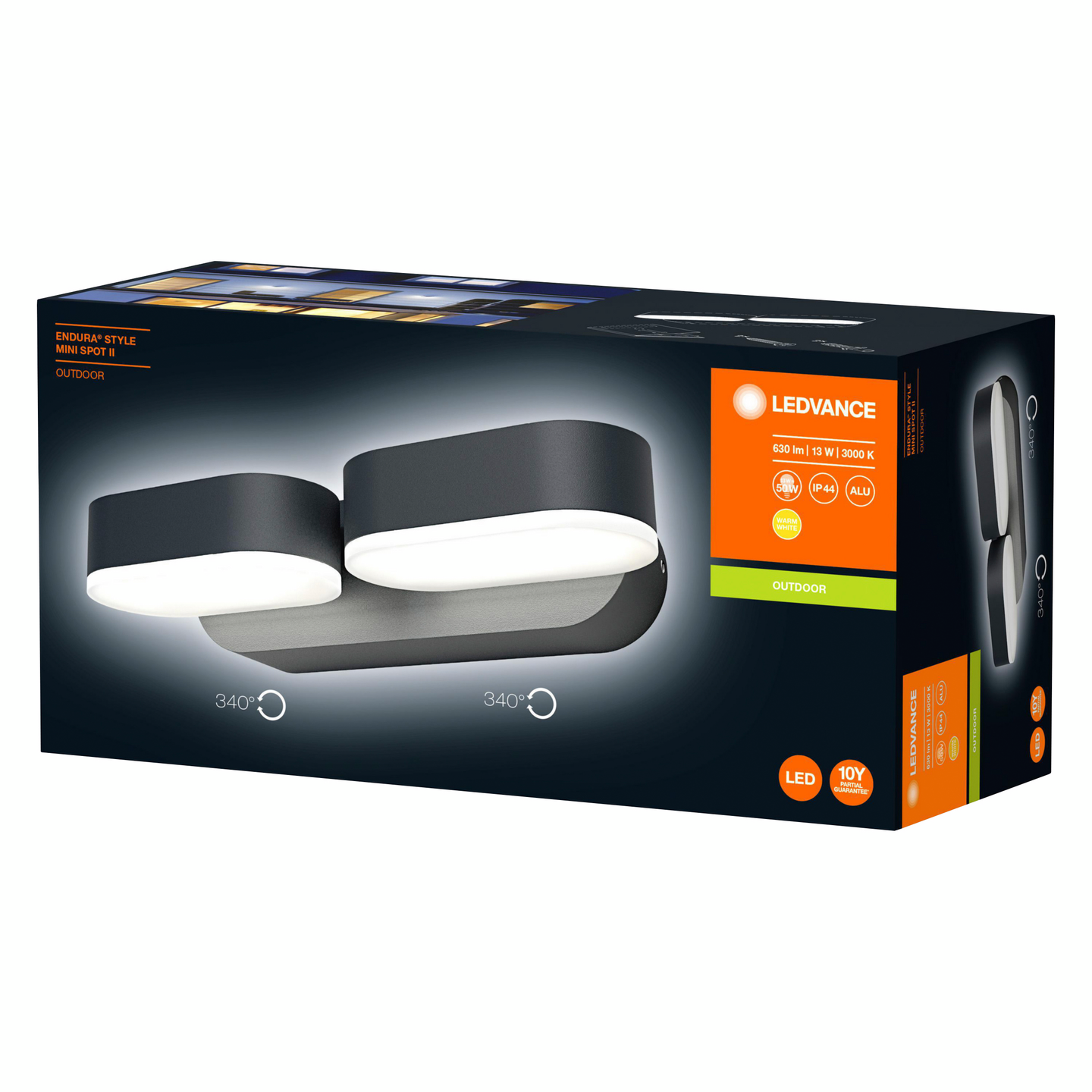 Ulkoseinävalaisin LEDVANCE Endura Style mini Spot II 630lm harmaa