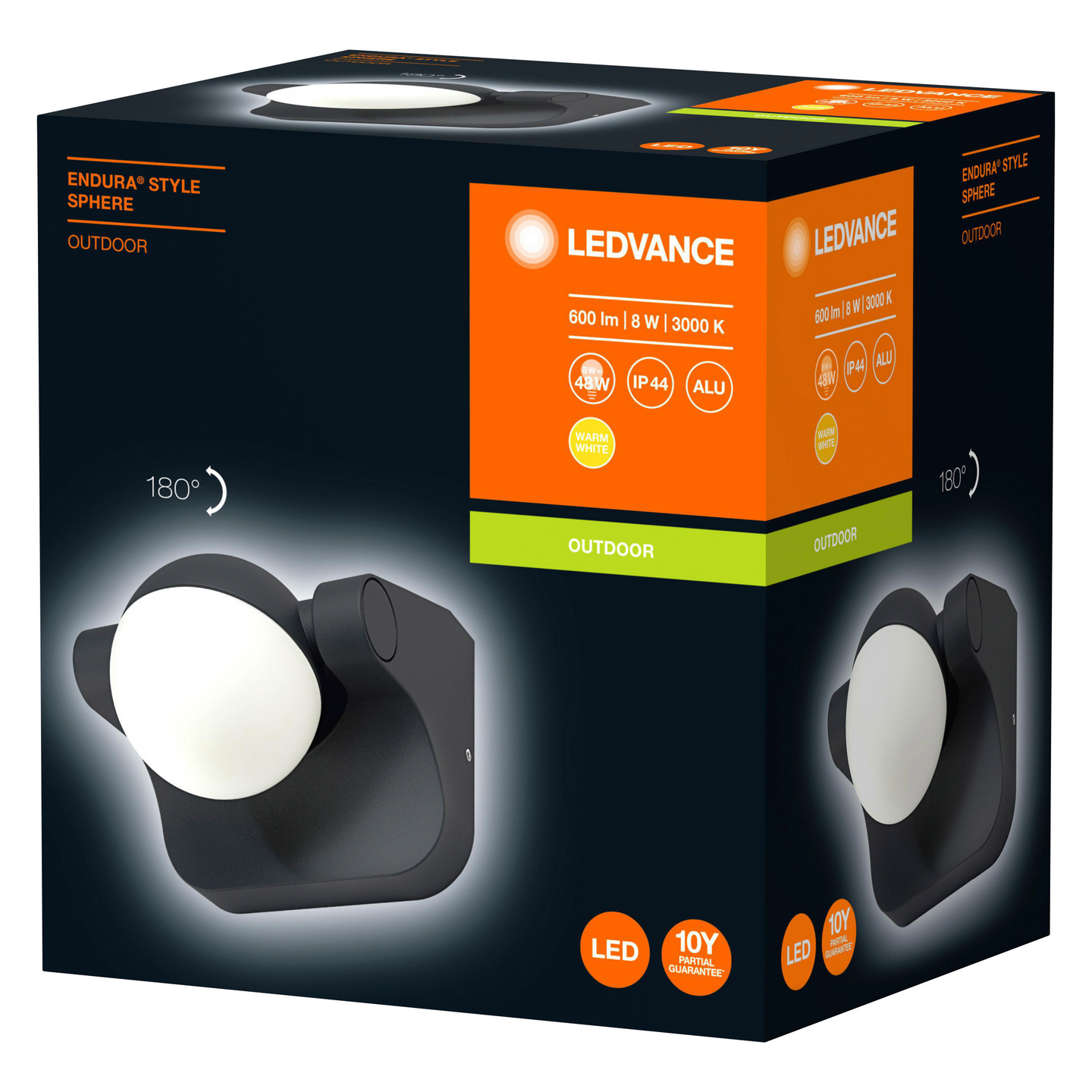 Ulkoseinävalaisin LEDVANCE Endura Style Sphere 600lm harmaa