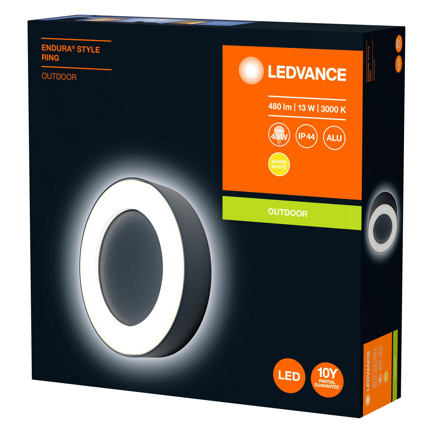 Ulkoseinävalaisin LEDVANCE Endura Style Ring 480lm harmaa