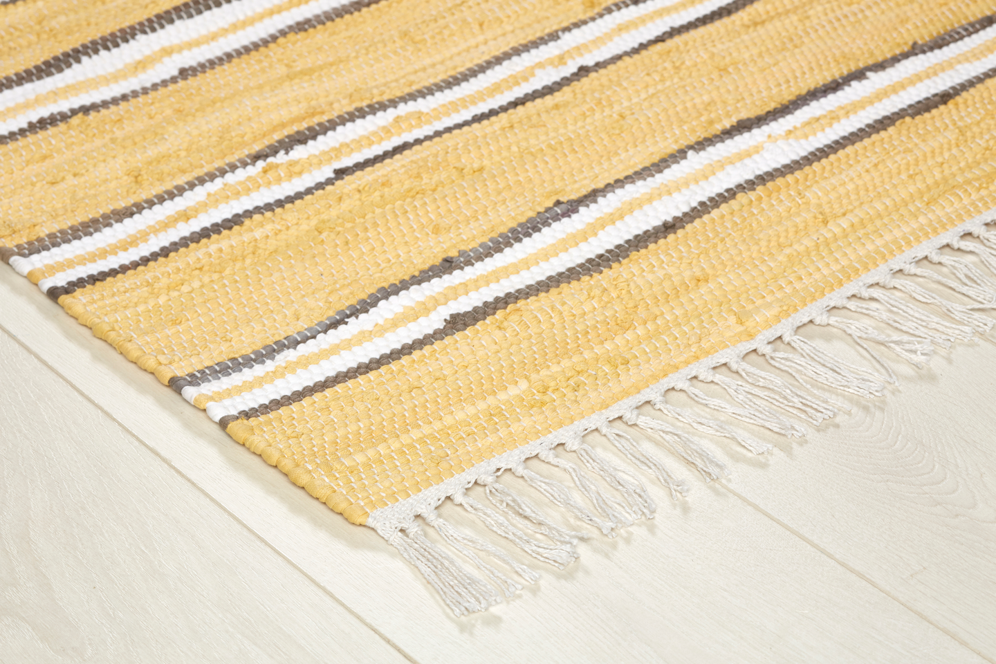 Minna puuvillaräsymatto keltainen 80x150cm