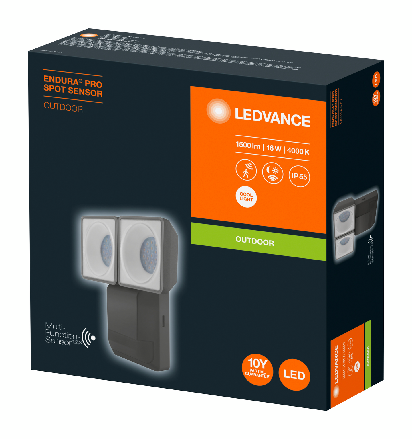 Ulkoseinävalaisin LEDVANCE Endura Pro Flood Sensor 1670lm harmaa