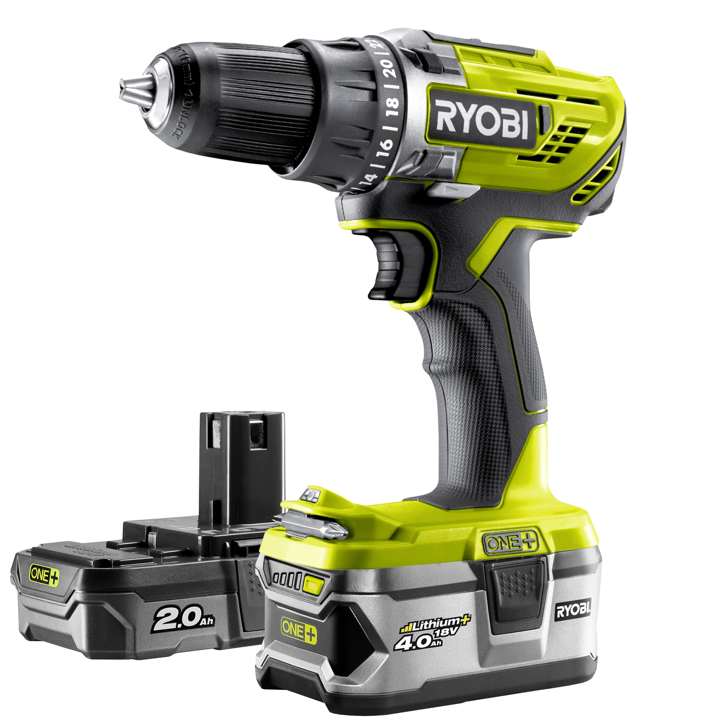 Akkuporakone Ryobi R18DD3-242S 18V ONE+ 1x4,0Ah 1x2,0Ah