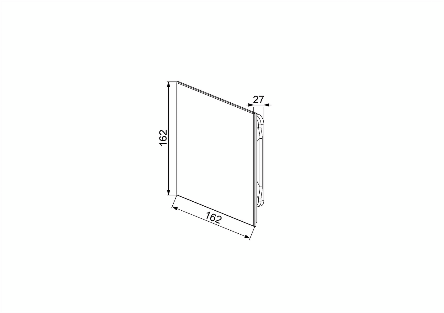 Etupaneeli PROF puhaltimelle PTG100 matta musta lasi