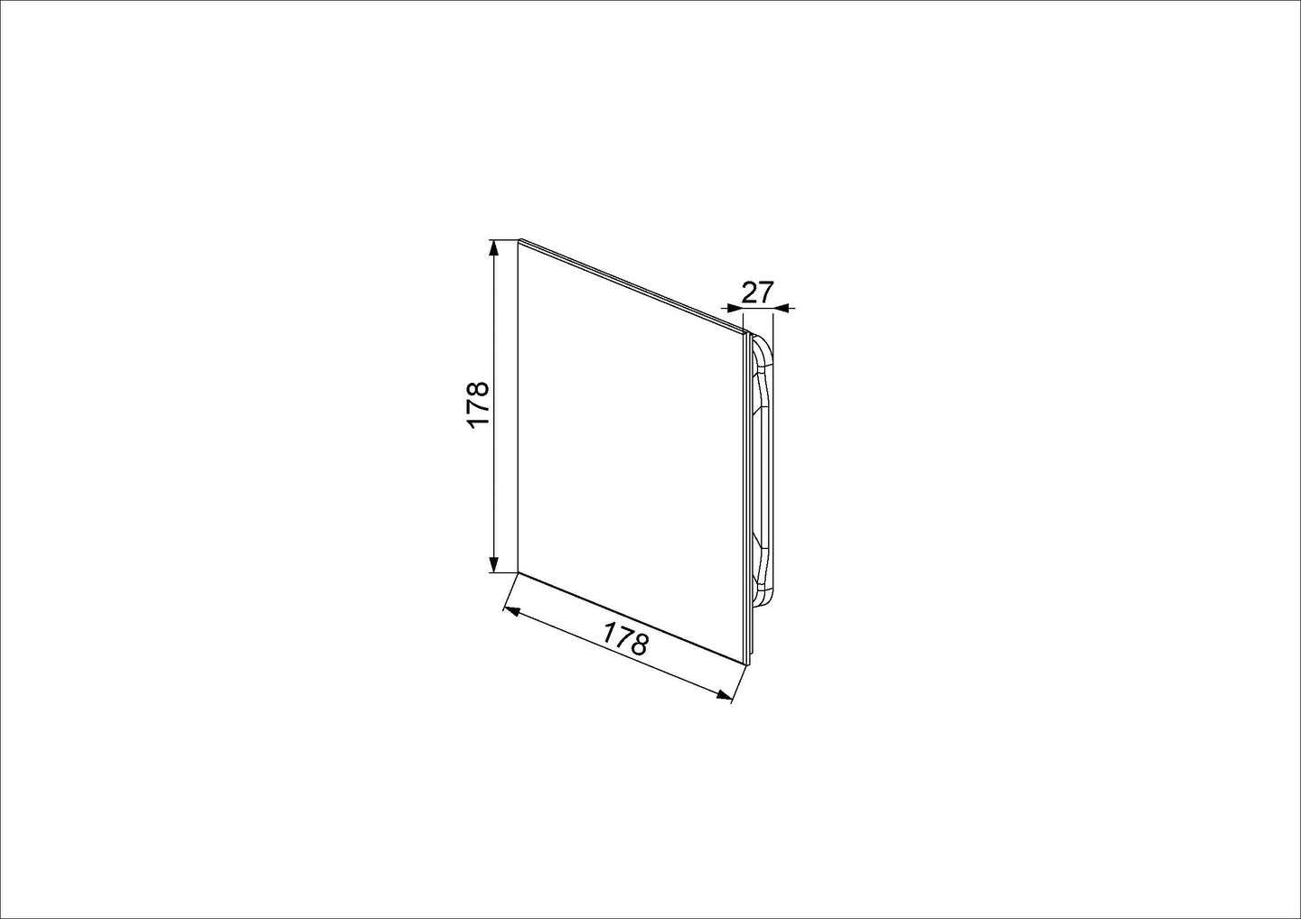 Etupaneeli PROF puhaltimelle PTG125 mattamusta lasi