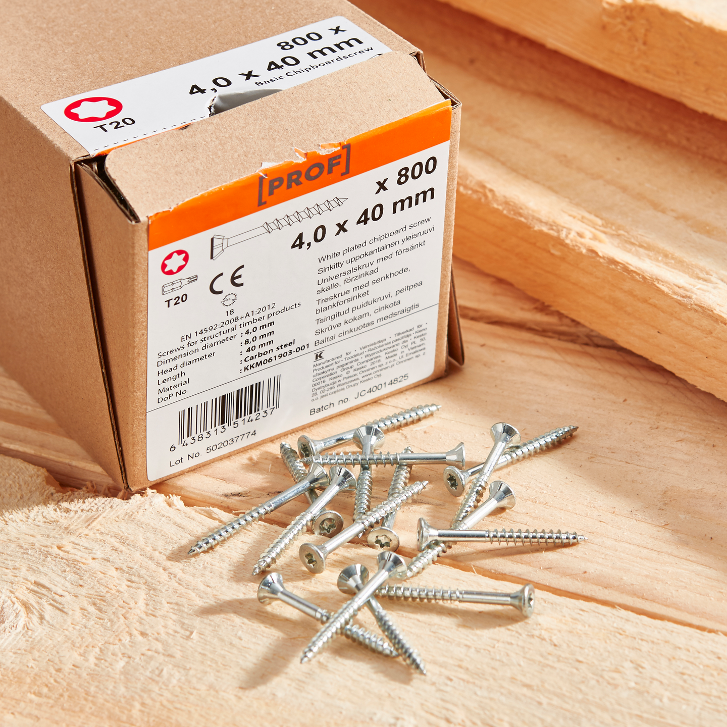 Yleisruuvi PROF Basic T20 Zn uppokanta 4x40 800kpl