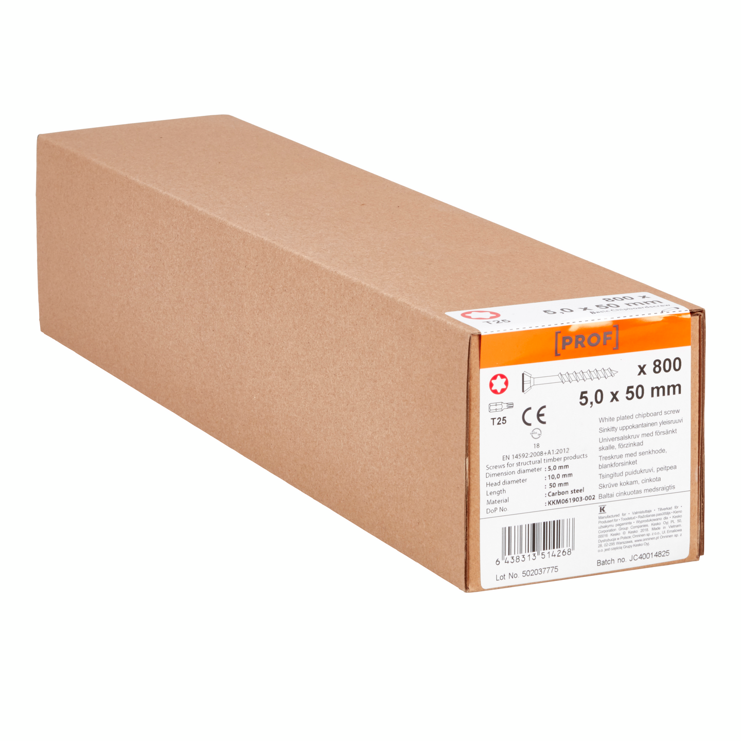 Yleisruuvi PROF Basic T25 Zn uppokanta 5x50 800kpl