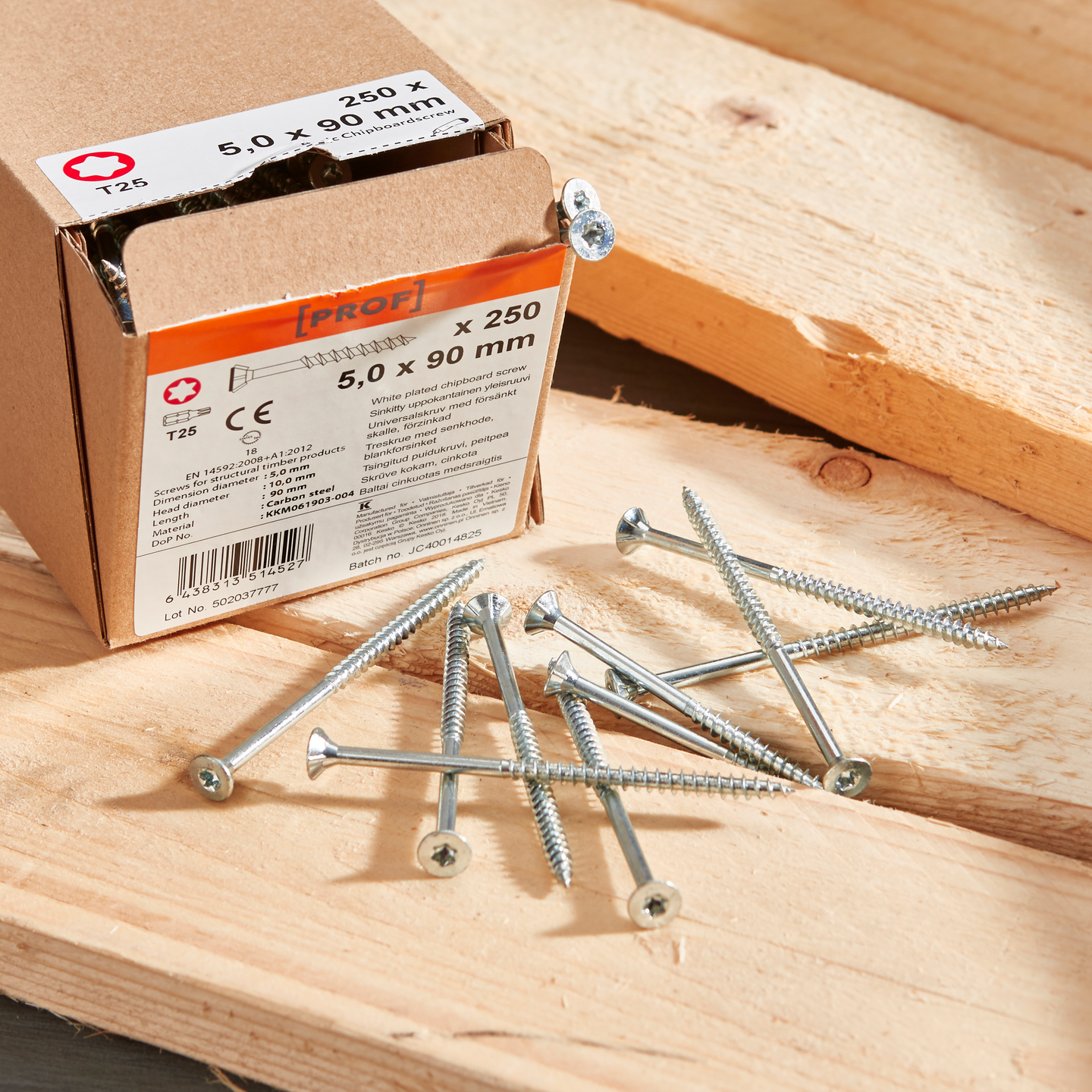 Yleisruuvi PROF Basic T25 Zn uppokanta 5x90 250kpl