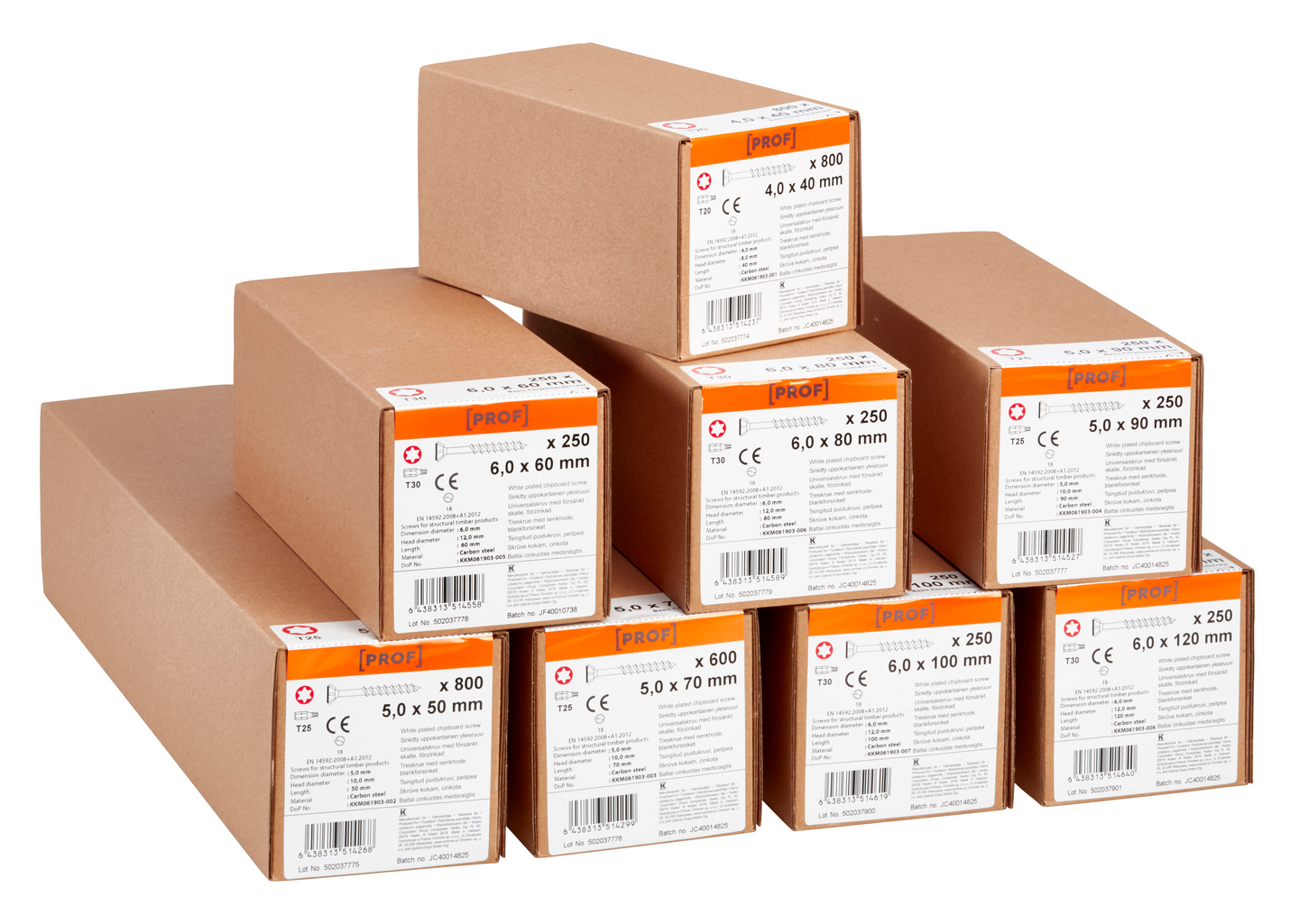 Yleisruuvi PROF Basic T30 Zn uppokanta 6x60 250kpl