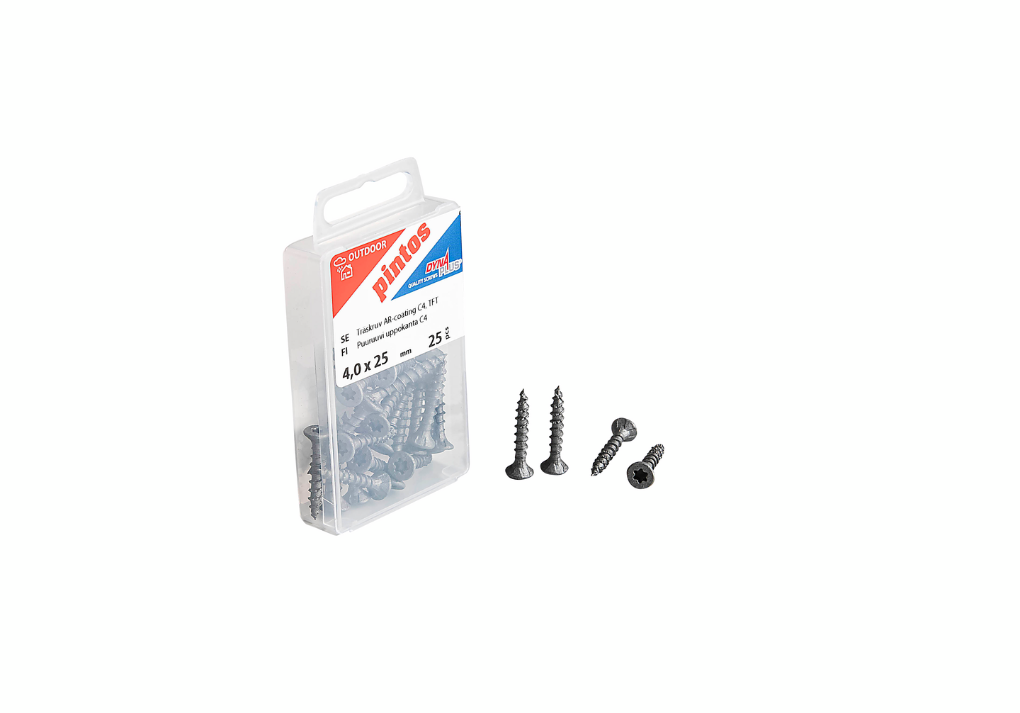 Puuruuvi Pintos 4x25 C4 uppokanta 25kpl