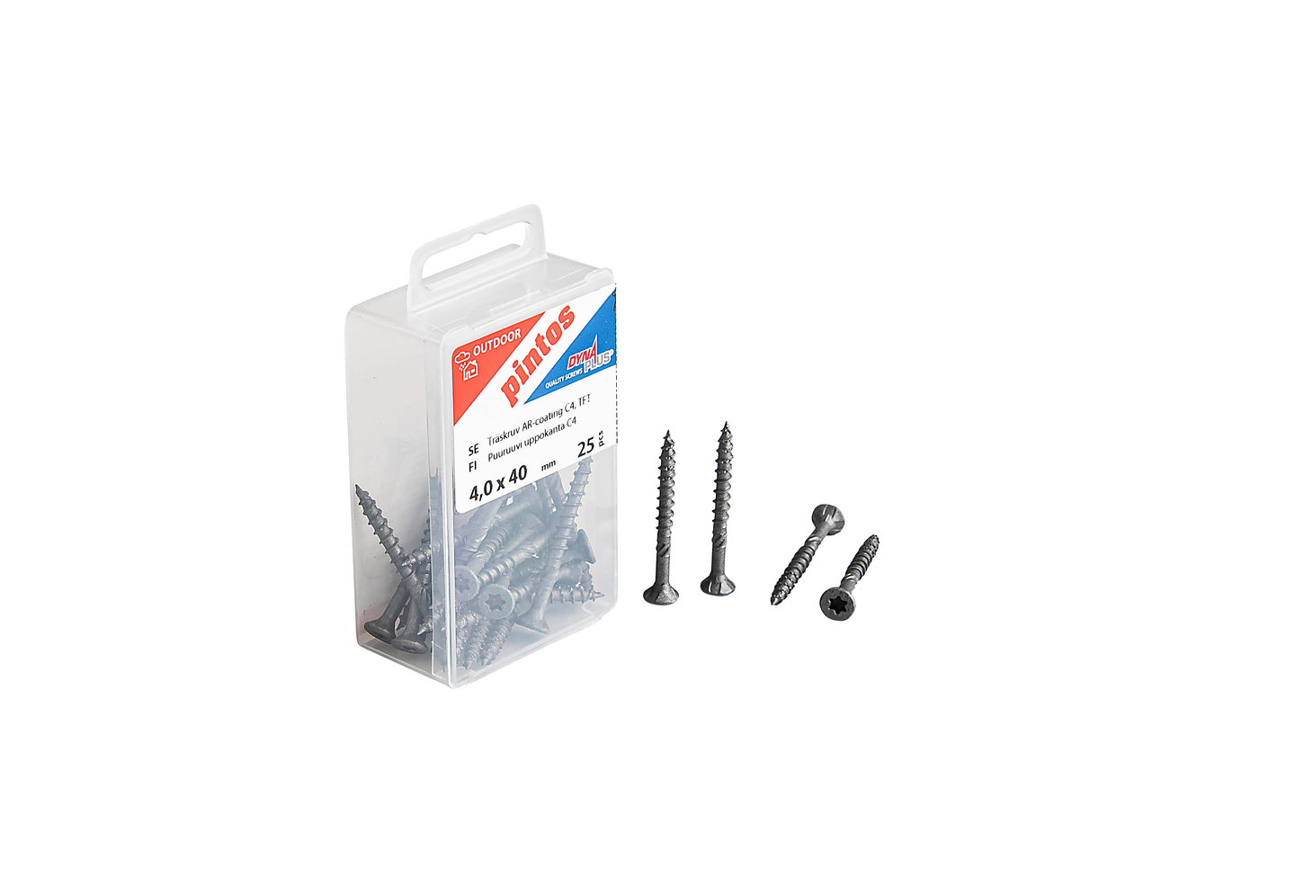 Puuruuvi Pintos 4x40/24 C4 uppokanta 25kpl
