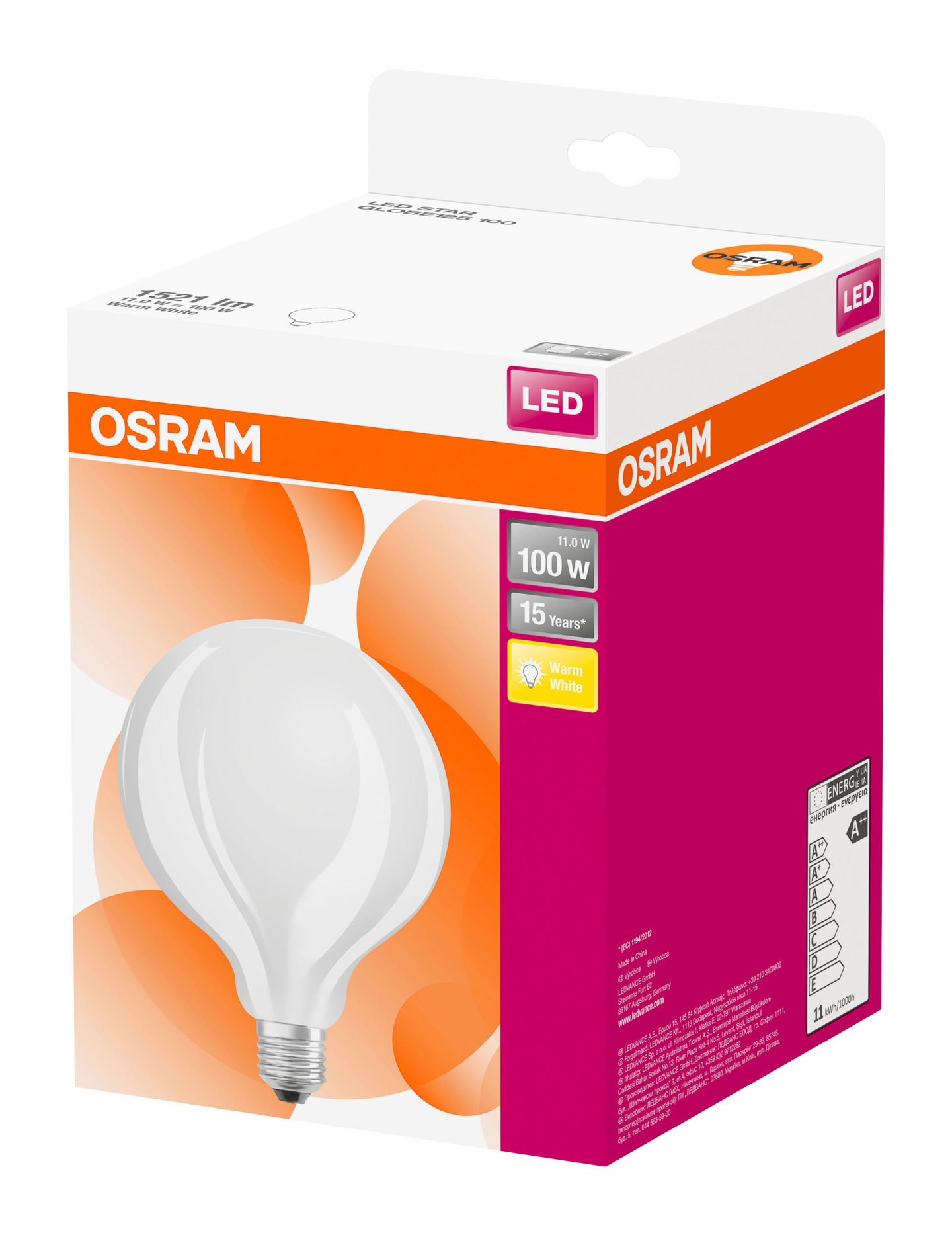 Led-lamppu OSRAM Retrofit Globe 125 E27