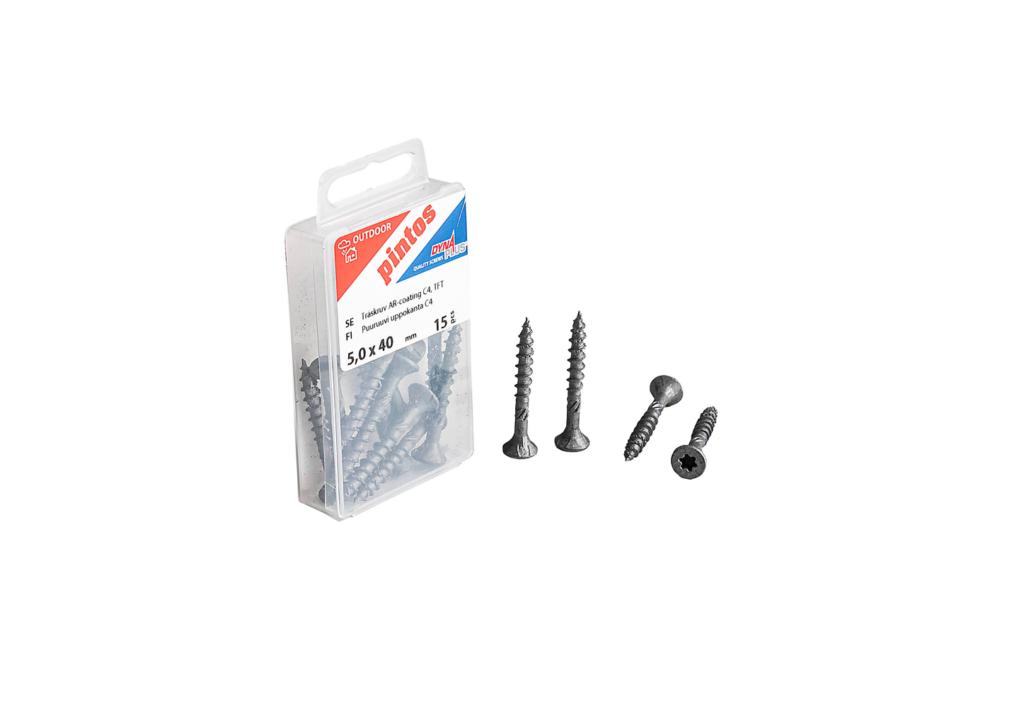 Puuruuvi Pintos 5x40/24 C4 uppokanta 15kpl