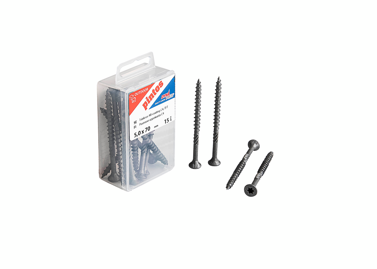 Puuruuvi Pintos 5x70/42 C4 uppokanta 25kpl