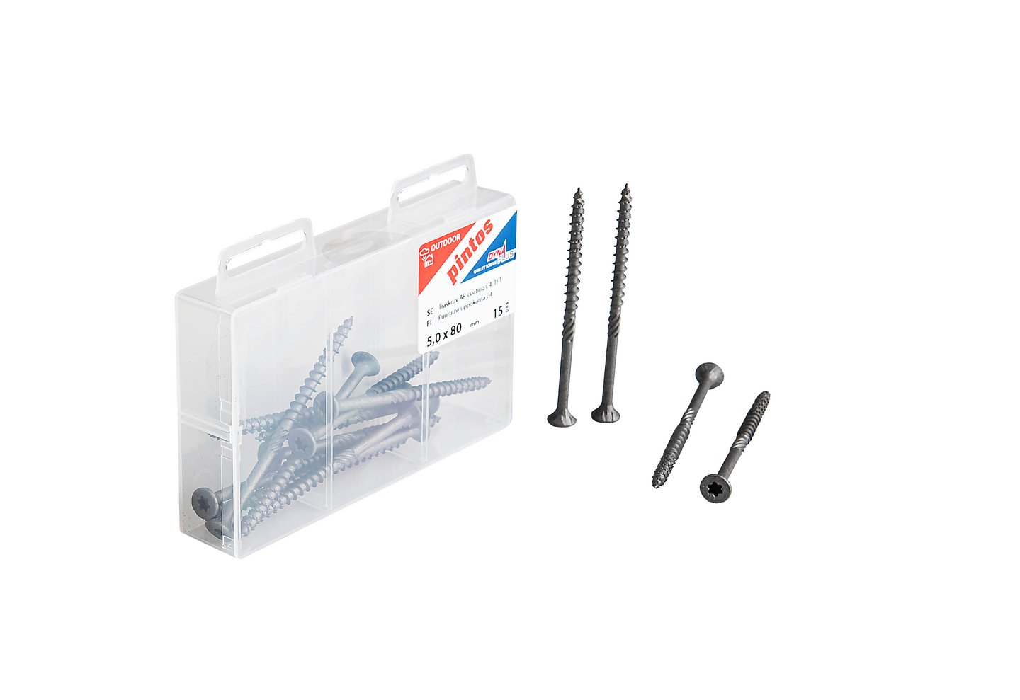 Puuruuvi Pintos 5x80/42 C4 uppokanta 14kpl