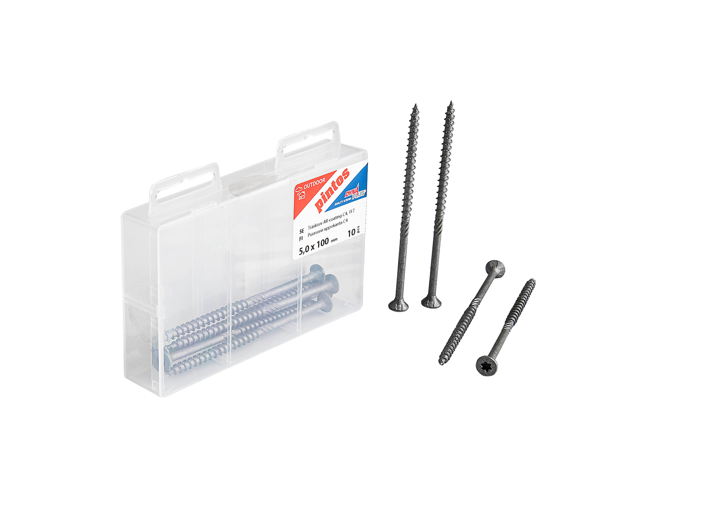 Puuruuvi Pintos 5x100/55 C4 uppokanta 10kpl