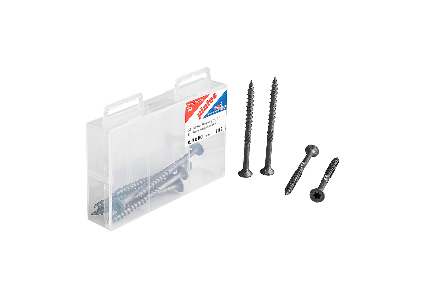 Puuruuvi Pintos 6x80/42 C4 uppokanta 10kpl