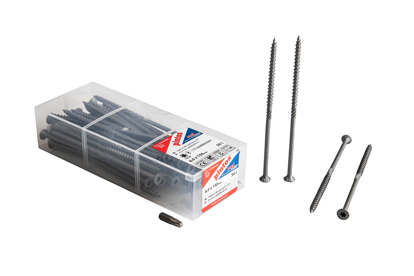 Puuruuvi Pintos 6x150/70 C4 uppokanta 50kpl