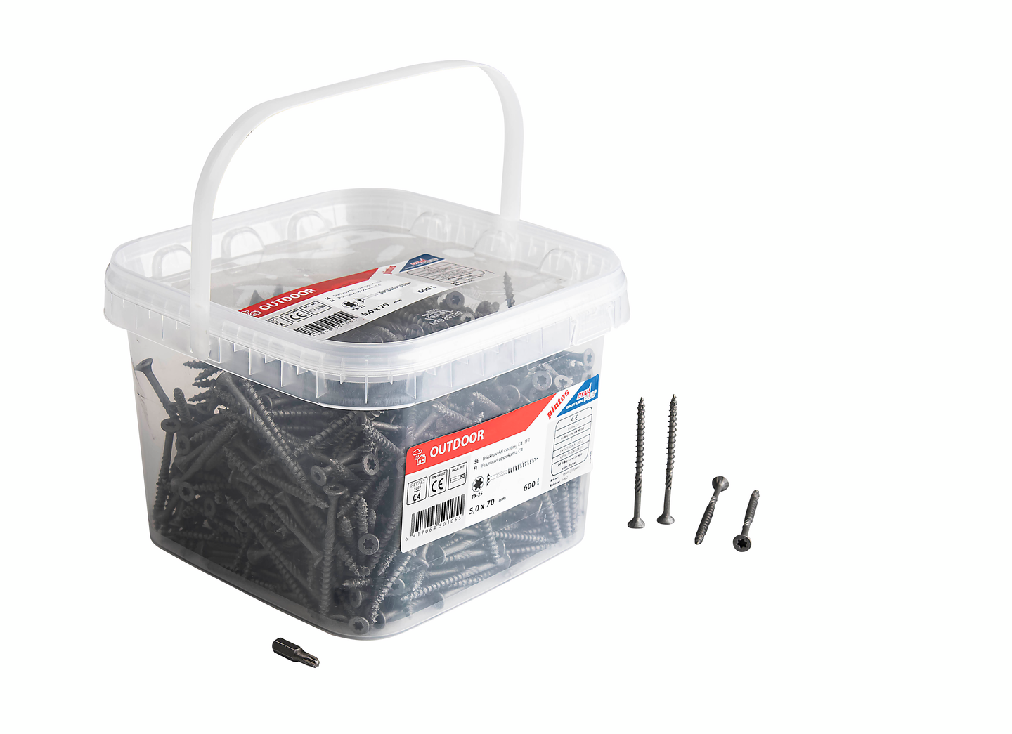 Puuruuvi Pintos 5x70 C4 uppokanta 600kpl