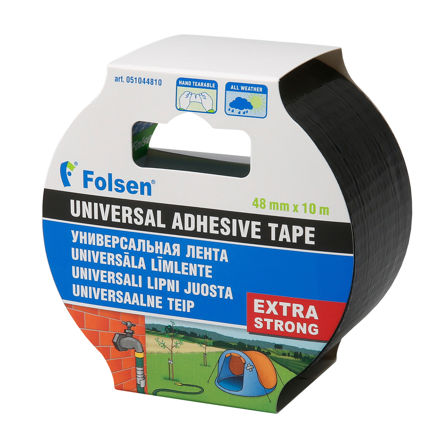 Ilmastointiteippi Folsen PE 48mmx10m musta