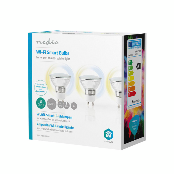 Led-lamppu Nedis Smartlife WiFi 400lm GU10 2700-6500K 3kpl