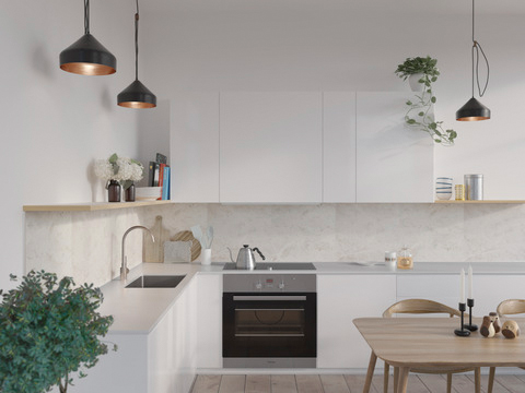 Välitilalevy Fibo 273 KM00 S White Marble