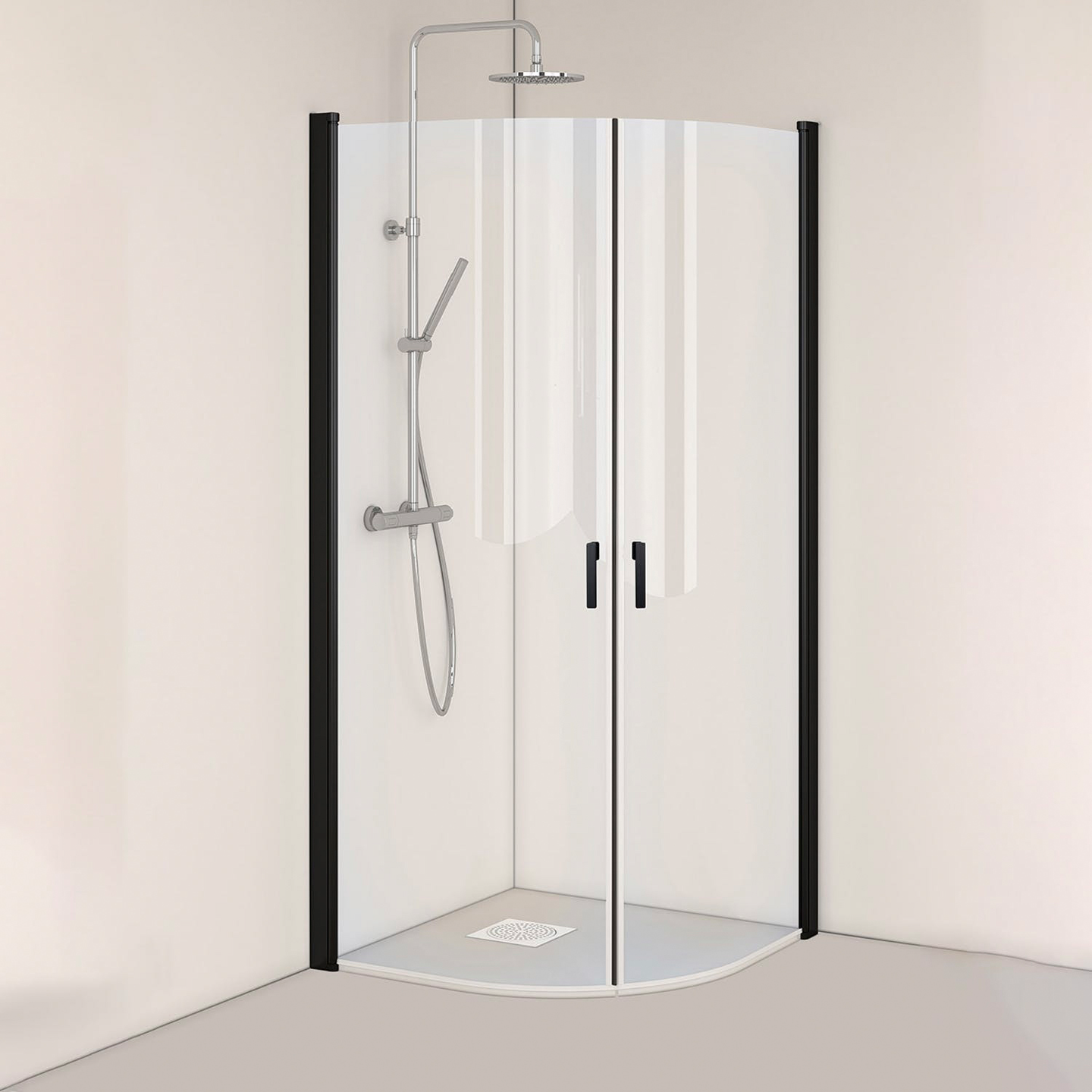 DUSCHHÖRN HAFA IGLOOPRO ROUND KLAR, SVART 8X9