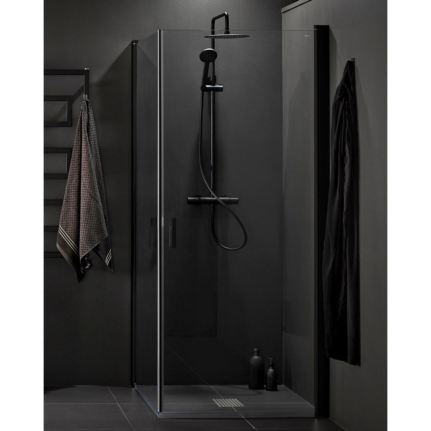 DUSCHHÖRN HAFA IGLOOPRO CORNER KLAR, SVART 8X8