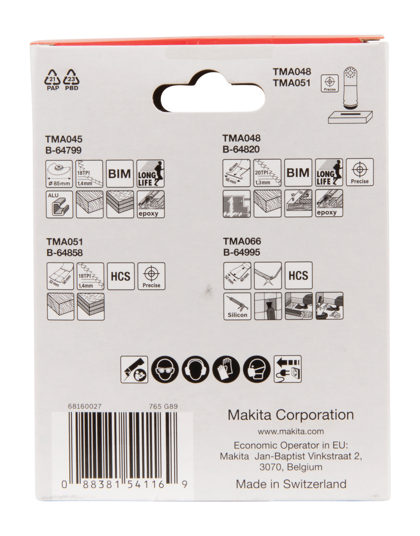 Teräsarja Makita monitoimikoneeseen lattiasarja 4-osainen