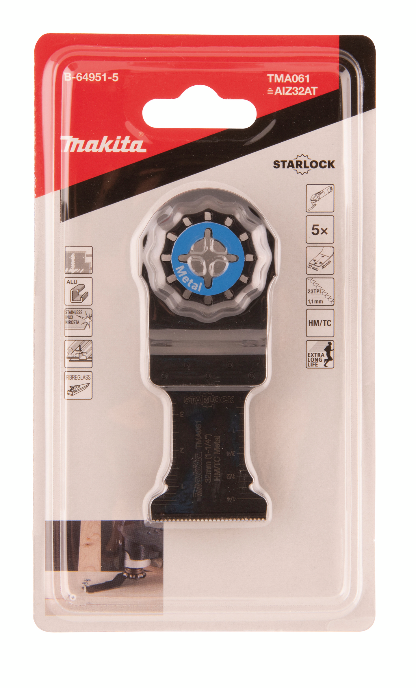 Sahanterä Makita upotukseen 32mm HM ruuvit, naulat 5kpl